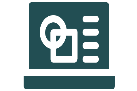 Symbol eines Computers mit Grafiken und Menüelementen auf Bildschirm - visualisiert digitale Werkzeuge für effektive Finanzorganisation