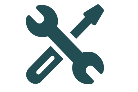 Gekreuzter Schraubenschlüssel und Schraubendreher - Symbol für Einrichtung von Lexware Office